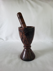 Ensemble mortier et pilon en bois naturel, robuste, en bois massif, fait à la main, pour épices, herbes, shaker rustique, outil de cuisine traditionnel - Product Image 6