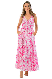Robe longue imprimée bohème vintage décontractée à manches longues motif floral tissé respirant et durable pour l'été et le printemps - Product Image 3