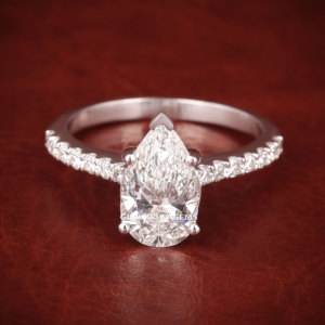 Joyería de moda, anillo de compromiso de 2CT, anillo de aniversario de promesa de plata 925 con diamante cultivado en laboratorio para mujer - Product Image 1