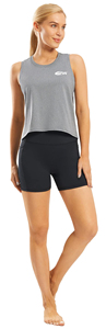 Custom Workout <b>Crop</b> <b>Tops</b> for Women Loose Fit Up Breathable Yoga T Shirts Running Athletic Cropped Workout <b>Tops</b> - Product Image 4