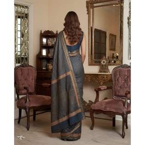 Chal étnico Chanderi con blusa y sari con estampado digital - Product Image 3