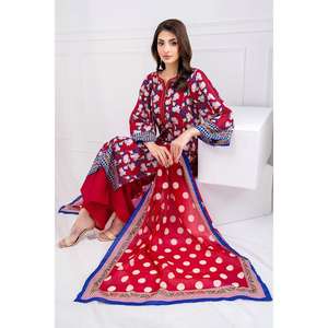 Conjunto de traje de jardín sin coser de 3 piezas rojo para mujer - Product Image 2