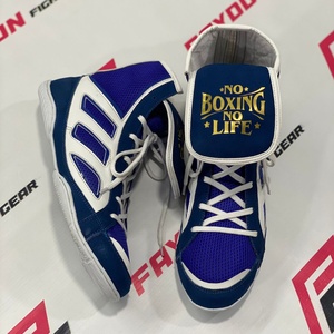 Professional No Slip No <b>Boxing</b> No Life Grey Mesh <b>Boxing</b> Shoes Breathable Custom Logo Sports Wrestling Sparring Kickboxing Shoes - Product Image 5