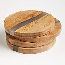 100% caboteur en résine époxy en bois naturel pour le thé, le café et la bière Dessous de verre en résine et en bois de conception unique Dessous de verre écologiques - Product Image 3