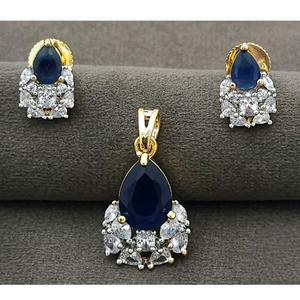 ชุดจี้เพชรสีทองสีขาวหรูหราเครื่องประดับเพชรอเมริกันเป็นประกายสำหรับผู้หญิงและเด็กผู้หญิง - Product Image 1