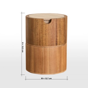 กล่องไม้กลมบางเฉียบเก็บของหรูหราเหมาะสำหรับใส่แหวนสร้อยคอสร้อยข้อมือและเครื่องประดับอย่างมีสไตล์ - Product Image 4