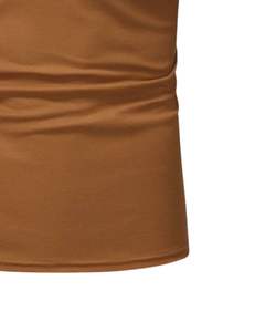 Polo personnalisé pour homme, couleur unie marron, noir, blanc, manches courtes, coton, décontracté, tee-shirt de golf, respirant, vêtements d'été, OEM en vrac - Product Image 5