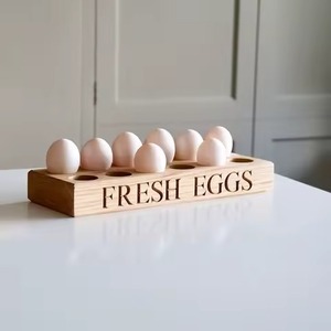 Handmade Wooden Egg Rack With Natural Finished And Functional Layout For Neat Egg <b>Storage</b> And Elegant Presentation - Product Image 3
