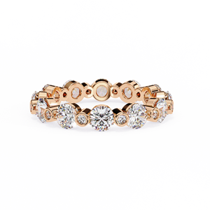 Aniva IGI Certified HPHT CVD Lab Grown Diamond 18K/14K Solid White Gold Classic Eternity Wedding Bands Women - Product Image 2