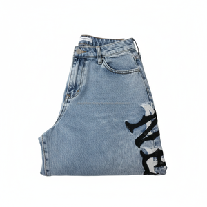 กางเกงยีนส์เดนิมขาดๆ แต่งแพทช์ฮิปฮอป - กางเกงทรงหลวมสไตล์ฮาราจูกุสำหรับผู้หญิง - กางเกงคาร์โก้ขากว้าง - Product Image 6