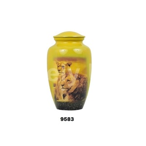 Lion Head Urn <b>for</b> Human <b>Ashes</b> Urn <b>for</b> Pets <b>Ashes</b> Aluminium <b>Keepsake</b> Cremation Urn With Free Velvet Bag - Product Image 1