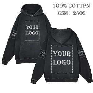 Personnalisé Votre Marque Logo Hoodies Hommes Femmes Nouveau Automne Hiver 100% Coton Casual Top Vintage Gothique Hoodies DIY Sweat - Product Image 3