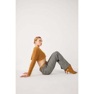 Suéter Corto Informal de Mujer con Estampado Floral, Talla XS, Cárdigan Transpirable y Ligero para Otoño e Invierno, Tejido de Punto en la Parte Delantera - Product Image 3
