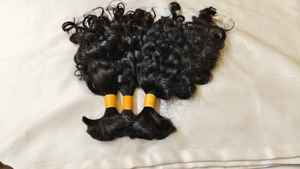 Máquina trenzadora de cabello de grado Remy a granel indio, paquetes de cabello humano sin procesar de doble trama, 100 gramos, peso personalizado, logotipo todo - Product Image 2