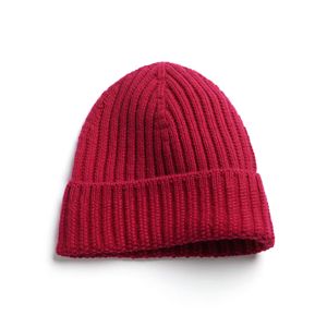 Gorro de invierno de acrílico acanalado Reversible unisex, gorro de punto Beige con bordado personalizado para hombres para deportes - Product Image 5