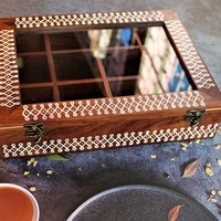 Boîte à épices en bois de qualité supérieure, durable, écologique, de qualité alimentaire, organisateur d'épices traditionnel, utilisation en cuisine indienne, compatible four