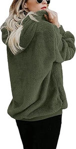 Wholesale OEM ODM Service Soft <b>Fabric</b> Made <b>Sherpa</b> Hoodie for Ladies Street Style Lightweight Ladies <b>Sherpa</b> Fleece Hoodie - Product Image 4