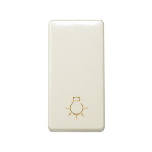 Pulsante a pressione color avorio con simbolo luminoso a mezza elementazione (Simon 27 27 27151-61) - Product Image 1