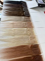 Extensiones de Cabello Brasileño con Frente de Encaje 13x4 5x5, Cabello Liso para Tejido con Cierre de Encaje Suizo HD en Color Rubio Balayage