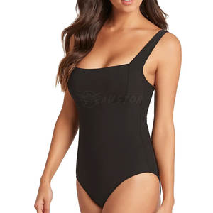 Maillot de bain durable sans couture confortable couleur noire respirant femmes maillot de bain - Product Image 3