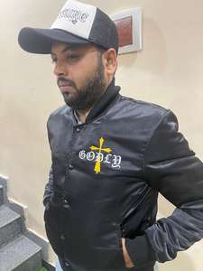 เสื้อแจ็คเก็ตบอมเบอร์สำหรับผู้ชาย, เสื้อกันลมสำหรับเล่นกอล์ฟแบบลำลองมีซิปเต็มปกตั้งน้ำหนักเบาสำหรับฤดูใบไม้ผลิสีพื้น - Product Image 6