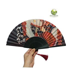 Abanico de Tela Personalizado con Impresión, Abanico Plegable Chino para Viajes de Verano, Festivales, Decoración de Fiestas, Regalo Promocional al por Mayor - Product Image 5