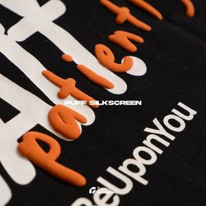 Survêtement unisexe en coton 100% lourd, lavage à l'acide, broderie streetwear avec logo personnalisé, pantalon de survêtement évasé empilé, patch 3D, jogging - Product Image 5