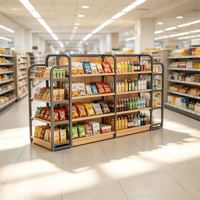 Système d'étagères gondoles double face en métal pour supermarchés, présentoir pour magasins de détail et vente en gros