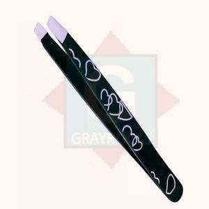 Venta al por mayor de pinzas profesionales para cejas de colores logotipo personalizado pinzas injertadas de acero inoxidable - Product Image 3