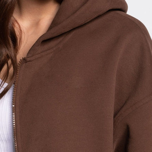 Sudadera con Capucha Y2K Personalizada para Mujer, Cierre de Cremallera, Costura en Contraste, Corte Cuadrado, Sudadera de Punto Waffle con Cremallera, Larga, 100% Algodón - Product Image 5