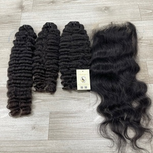 Cheveux humains vierges brésiliens de haute qualité, couleur naturelle, cuticule alignée, faisceaux doublement étirés, boucles ondulées, vendeurs en gros - Product Image 6