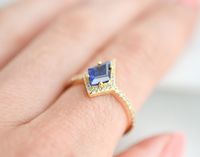 Bague solitaire en argent sterling 925 pour femme, saphir taille émeraude en forme de cerf-volant, pierre de naissance de septembre, 6x12mm, sertissage à griffes, minimaliste, raffinée
