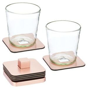 Sous-verres en acier inoxydable de haute qualité, carrés et ronds, avec support de protection pour table, au design attrayant - Product Image 4
