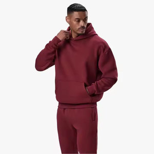 Traje de jogging ligero con capucha personalizado Ropa de gimnasio de ajuste regular para hombres Chándal estampado sólido para fitness de invierno - Product Image 5