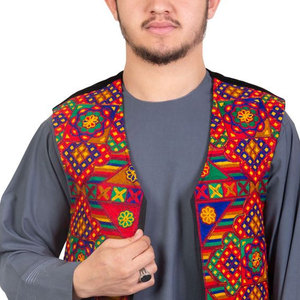 <b>Embroidered</b> Waist Coat for Men Afghan Traditional <b>Waistcoat</b> With Multi Color Embroidery Kuchi <b>Waistcoat</b> for Men - Product Image 4