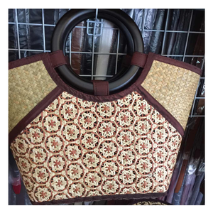 Bolso de paja ecológico para mujer, bolsa de jacinto de agua hecha a mano con forro de algodón de Vietnam - Product Image 4