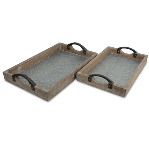 Bandeja para servir comida con forma de rectángulo de Material de madera con asa Estilo elegante Hecho a mano Venta caliente Bandeja decorativa de la más alta calidad - Product Image 1