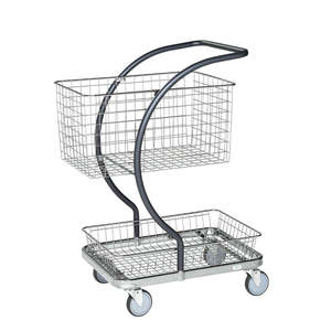 Chariot de courses pliable C-line avec surface en PU durable, structure en maille, en métal et plastique - Product Image 1