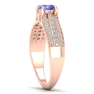 Bague en argent sterling 925 avec pierre précieuse tanzanite et moissanite pour femmes, fabriquée à la main, par REYES Manufacturer, bijoux de pierre de naissance - Product Image 3