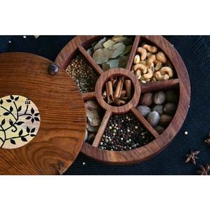 Elegant Sheesham Wood Spice <b>Box</b> with Compartments - Product Image 3