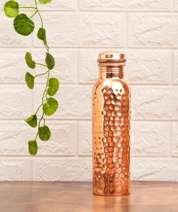 <b>Metal</b> copper <b>water</b> <b>bottle</b> designed for everyday use with durable construction and traditional ayurvedic health benefits - Product Image 2