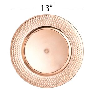 Assiette de présentation élégante en acier inoxydable martelé écologique, 13 pouces, durable, base de dîner, mariage, restaurant, vente en gros, personnalisable - Product Image 4