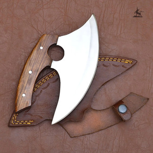 Cuchillo basculante Ulu de acero inoxidable hecho a mano para caza y corte de pizza de cocina - Product Image 4