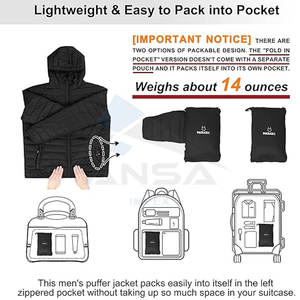 Usine directe veste à capuche doudoune pour hommes veste chaude et légère tissu hydrofuge fournisseur en vrac OEM pour l'automne à l'hiver - Product Image 2