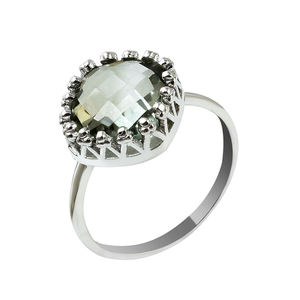 แหวนพลอยอเมทิสต์แบบคู่แหวนเงินแท้สีทองแบบ925เรียบคลาสสิก - Product Image 4