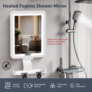 <span class=keywords><strong>Specchio</strong></span> da Bagno Grande da Parete Riscaldato Antiappannamento <span class=keywords><strong>con</strong></span> Luci LED a 3 Colori Dimmerabili e Porta Rasoio - Product Image 2