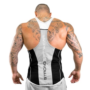 Malla de algodón al por mayor entrenamiento correr Fitness Top ropa deportiva camisa Stringer personalizado gimnasio chaleco camiseta entrenamiento camisetas sin mangas para hombres - Product Image 3