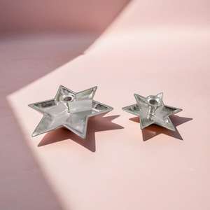 Portavelas de cilindro grande en forma de estrella para decoración del hogar para ocasiones navideñas y de cumpleaños - Product Image 2