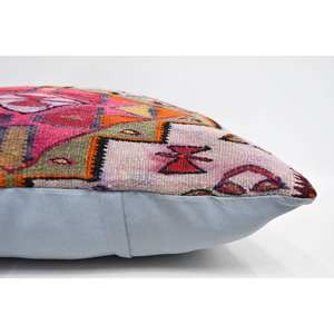 Multicolor Bohemian Kilim Pillow 28x28 Inch Luxury Silk Cushion Woven Vintage Print Pattern for <b>Sofa</b> <b>Floor</b> Use for Christmas - Product Image 5