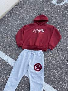 ชุดวอร์มผ้าคอตตอนสำหรับผู้ชายชุดออกกำลังกายผ้า100% มีฮู้ดสีพื้นผลิตแบบมืออาชีพ - Product Image 3